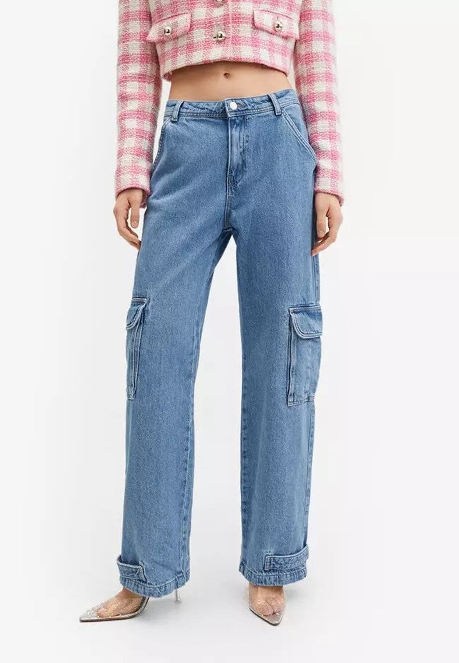 MANGO Pocket Cargo Jeans - 8 Open Blue